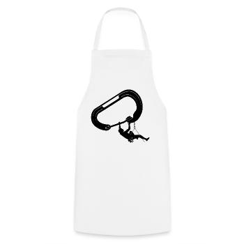 climbing, bouldering, rock climbing, mountains, mountaineering - Cooking Apron - white - Front - AI Model Male 185 dark (185cm)