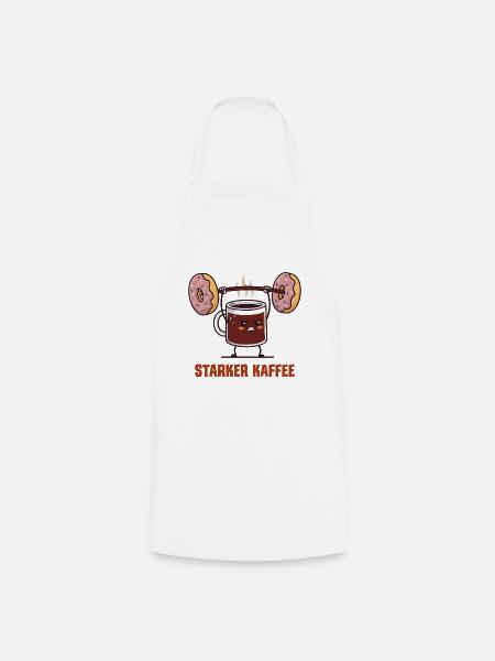 Starker Kaffee - Kaffee & Donuts Fitness - Kochschürze - Weiß