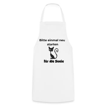 Neustart für die Seele. Katze IT Spruch - Kochschürze - Weiß - Vorne - AI Model Male 185 dark (185cm)