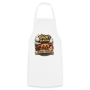 Spooky Season Pumpkin & Ghosts - Cooking Apron - white - Front - AI Model Male 185 dark (185cm)