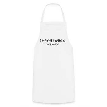 Je peux me tromper – mais j’en doute - Tablier de cuisine - blanc - Devant - AI Model Male 185 dark (185cm)