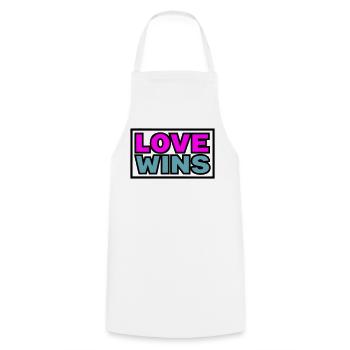 Love Wins Quote Graphic - Cooking Apron - white - Front - AI Model Male 185 dark (185cm)