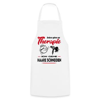 Frisör Frisörin Friseuse Haare schneiden Beruf - Kochschürze - Weiß - Vorne - AI Model Male 185 dark (185cm)