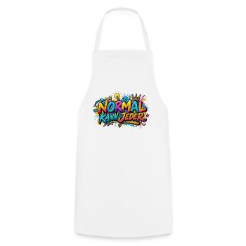 Normal kann jeder Graffiti - Kochschürze - Weiß - Vorne - AI Model Male 185 dark (185cm)