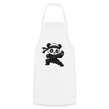 Ninja Panda i den mørke gi - Forklæde - hvid - Foran - AI Model Male 185 dark (185cm)
