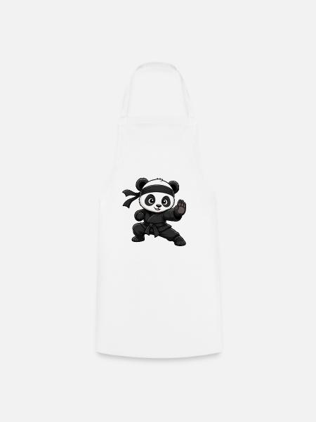 Ninja Panda im Dunkelgi - Kochschürze - Weiß