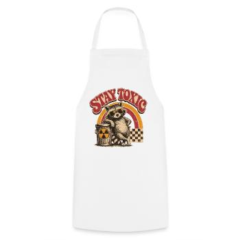Reste Toxic Raccoon Rétro - Tablier de cuisine - blanc - Devant - AI Model Male 185 dark (185cm)