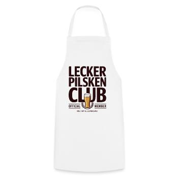 Bier Lecker Pilsken Club Ruhrpott Pils Bierchen - Kochschürze - Weiß - Vorne - AI Model Male 185 dark (185cm)