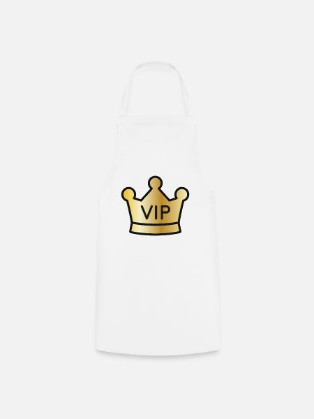 Goldene VIP-Krone - Kochschürze - Weiß