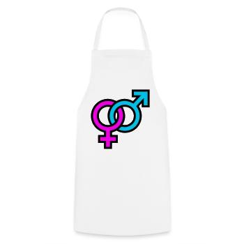 Gender Symbole Grafik - Kochschürze - Weiß - Vorne - AI Model Male 185 dark (185cm)