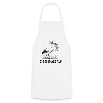 Gib niemals auf - Kochschürze - Weiß - Vorne - AI Model Male 185 dark (185cm)
