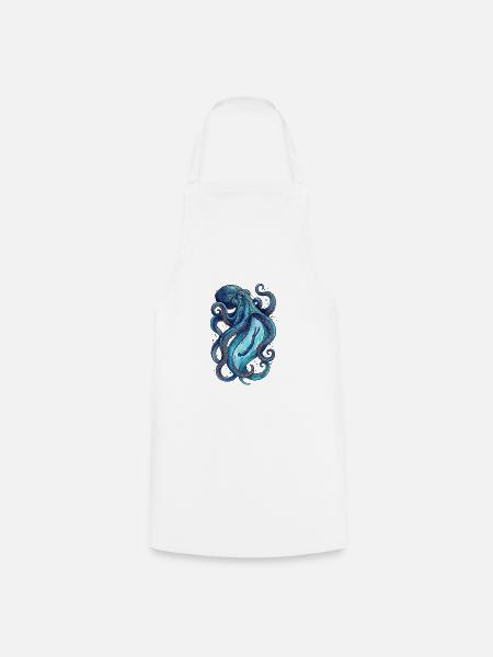 Oceanic Adventure: Octopus Dive Art - Kochschürze - Weiß