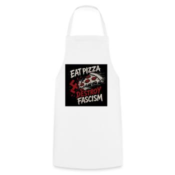 Pizza gegen Faschismus - Kochschürze - Weiß - Vorne - AI Model Male 185 dark (185cm)