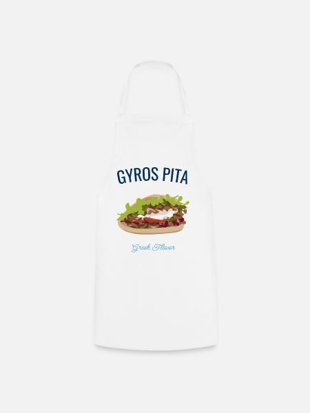 Gyros Pita – Greek Flavor - Kochschürze - Weiß