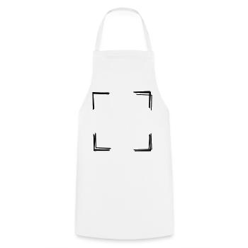 Rahmenecken handgezeichnet - Kochschürze - Weiß - Vorne - AI Model Male 185 dark (185cm)