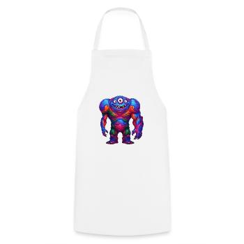 Lebendiges Regenbogenmonster - Kochschürze - Weiß - Vorne - AI Model Male 185 dark (185cm)