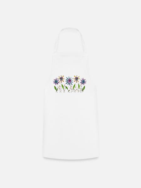 Blumen - Kochschürze - Weiß