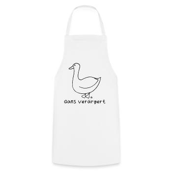 Gans verärgert - Kochschürze - Weiß - Vorne - AI Model Male 185 dark (185cm)