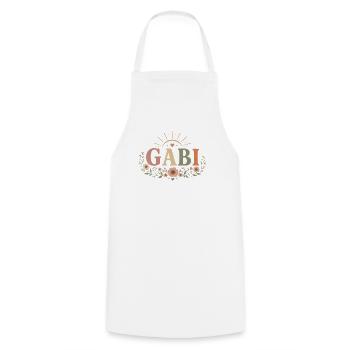 GABI Name Geschenke zum Geburtstag  - Kochschürze - Weiß - Vorne - AI Model Male 185 dark (185cm)