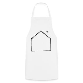 Haus handgezeichnet - Kochschürze - Weiß - Vorne - AI Model Male 185 dark (185cm)