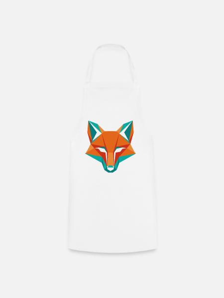 Geometrischer Fuchs Kopf Wildtier Motiv - Kochschürze - Weiß