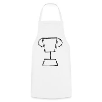 Pokal handgezeichnet - Kochschürze - Weiß - Vorne - AI Model Male 185 dark (185cm)