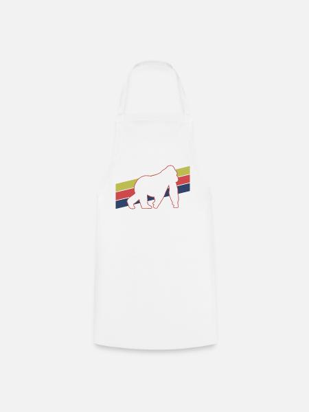 Affe Silhouette Retro - Kochschürze - Weiß