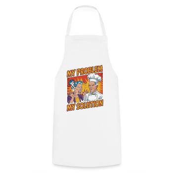 Sous Chef My Problem My Pictogram Dad Line Chef - Kochschürze - Weiß - Vorne - AI Model Male 185 dark (185cm)