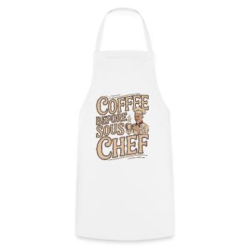 Sous Chef Coffee Before Culinary Arts Coffee Lover - Kochschürze - Weiß - Vorne - AI Model Male 185 dark (185cm)