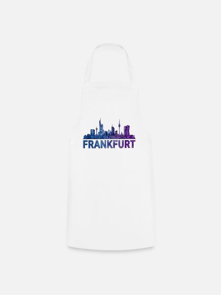 Frankfurt Stadt Skyline - Kochschürze - Weiß