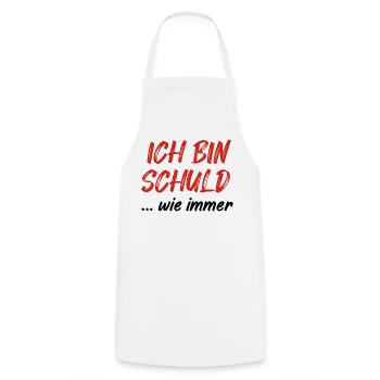 Ich Bin Schuld - Kochschürze - Weiß - Vorne - AI Model Male 185 dark (185cm)
