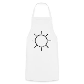 Sonne handgezeichnet - Kochschürze - Weiß - Vorne - AI Model Male 185 dark (185cm)