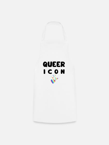 Regenbogenherzen Queer Icon Geschenkidee - Kochschürze - Weiß