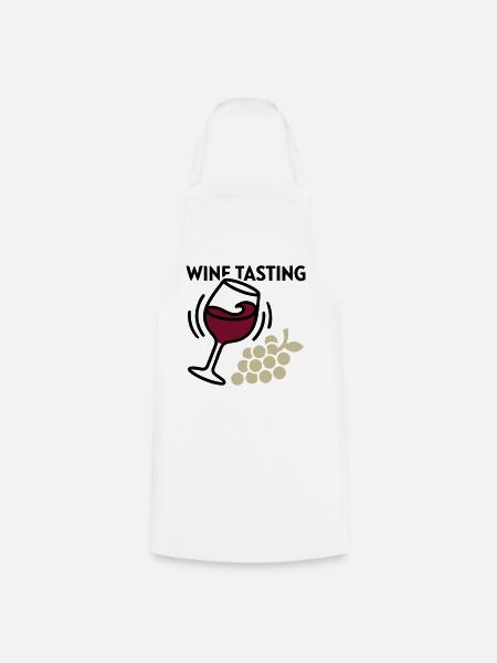 Weinprobe Glas Trauben Icon - Kochschürze - Weiß