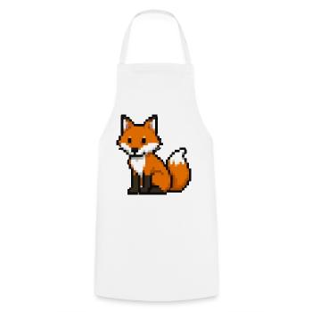 Pixel Fuchs - Kochschürze - Weiß - Vorne - AI Model Male 185 dark (185cm)