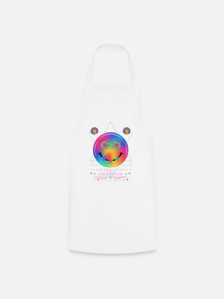 Trippy Batik-Hippie-Rave-Techno - Kochschürze - Weiß