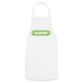 Heldin Alison - Kochschürze - Weiß - Vorne - AI Model Male 185 dark (185cm)