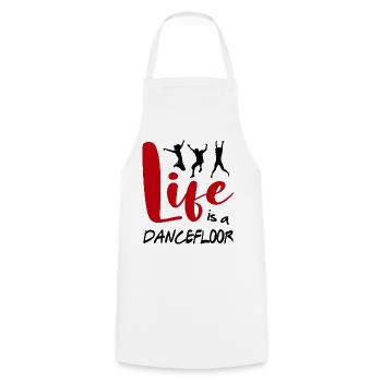 Life is a Dancefloor Music Dancer Party Spruch - Kochschürze - Weiß - Vorne - AI Model Male 185 dark (185cm)