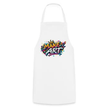 Make Art Graffiti Farbexplosion - Kochschürze - Weiß - Vorne - AI Model Male 185 dark (185cm)