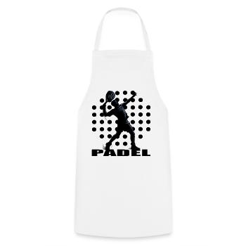 Padel - Kochschürze - Weiß - Vorne - AI Model Male 185 dark (185cm)
