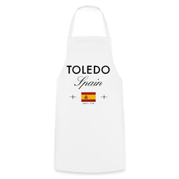 Toledo Spanien Koordinaten Reise Souvenir - Kochschürze - Weiß - Vorne - AI Model Male 185 dark (185cm)