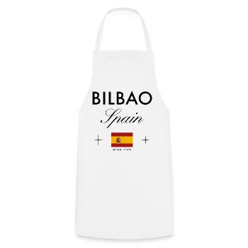Bilbao Spanien Koordinaten Reise Souvenir - Kochschürze - Weiß - Vorne - AI Model Male 185 dark (185cm)