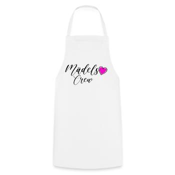 Mädels Crew - Kochschürze - Weiß - Vorne - AI Model Male 185 dark (185cm)