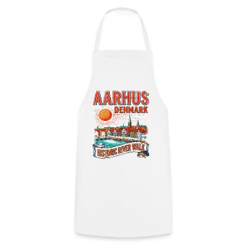 Aarhus Denmark Historic River Walk Cityscape - Kochschürze - Weiß - Vorne - AI Model Male 185 dark (185cm)