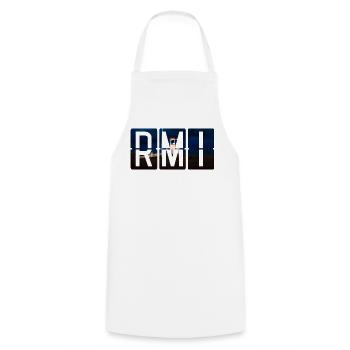 Flughafen Rimini RMI - Kochschürze - Weiß - Vorne - AI Model Male 185 dark (185cm)