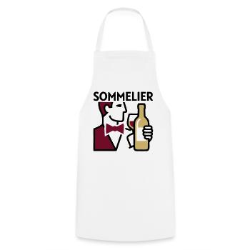 Sommelier Weinprobe Wappen - Kochschürze - Weiß - Vorne - AI Model Male 185 dark (185cm)