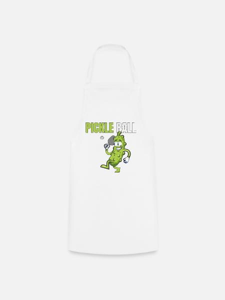 Pickle_Ball-_Gurke - Kochschürze - Weiß