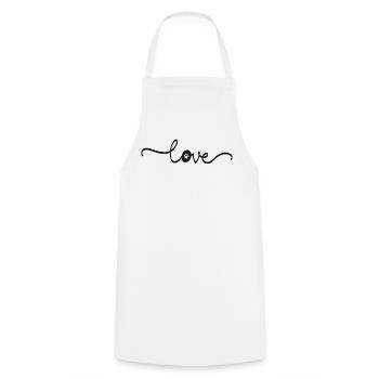 Love Schriftzug mit Pfote – Edles Hunde Design - Kochschürze - Weiß - Vorne - AI Model Male 185 dark (185cm)