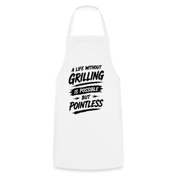 A life without grilling is possible but pointless - Kochschürze - Weiß - Vorne - AI Model Male 185 dark (185cm)