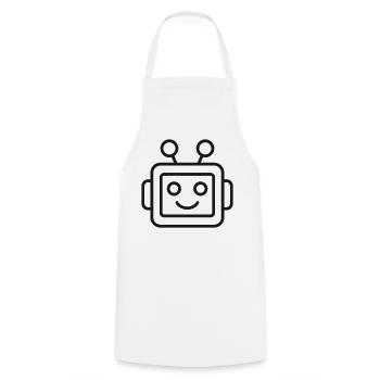 KI-Roboter-Kopfzeilen-Symbol - Kochschürze - Weiß - Vorne - AI Model Male 185 dark (185cm)